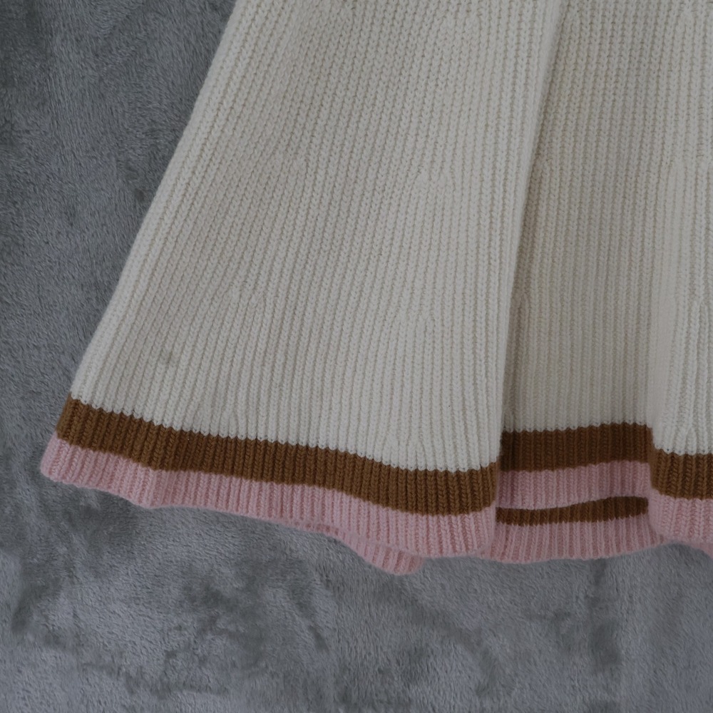 Maeve Anthropologie Striped Cowl Neck Sleeveless Sweater Dress Women Small Cream - Picture 8 of 16